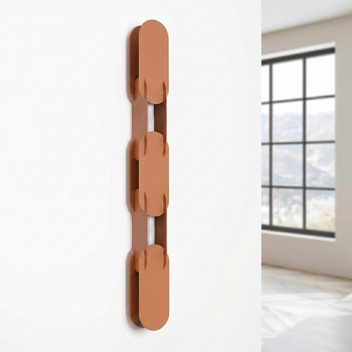 Applique murale Acier Ocre Rouge LED 1 Chain ocre rouge, EDEN