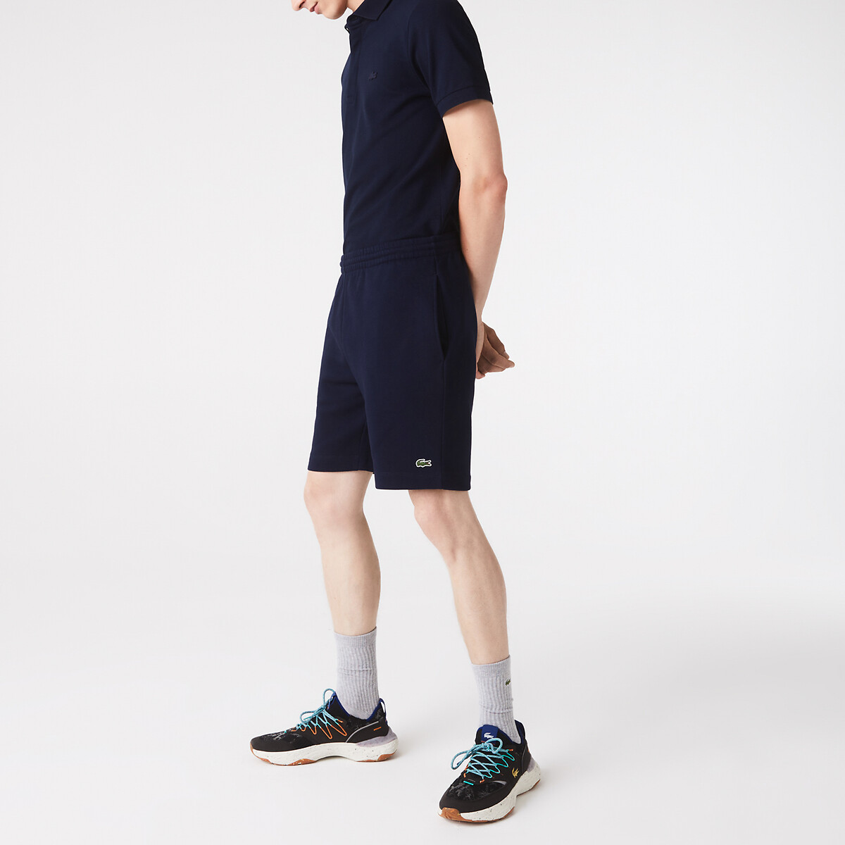 Shorts dritti in felpa Lacoste Sport blu marino, LACOSTE