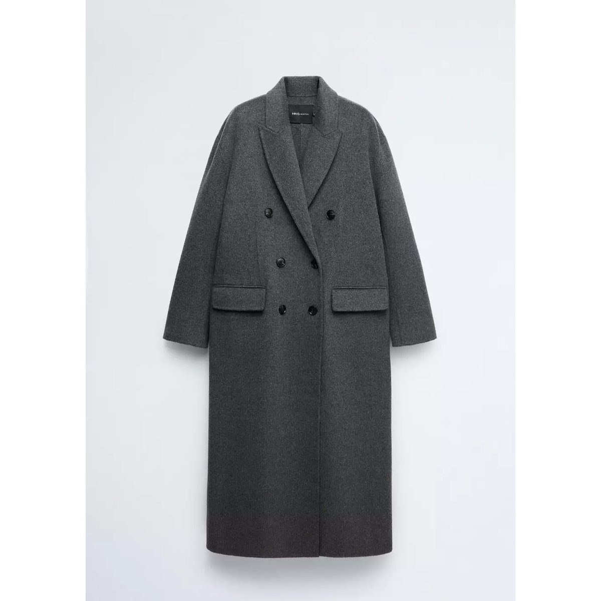 Manteau long en laine gris, MANGO