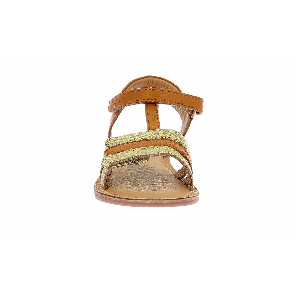 Sandali in pelle con chiusura in velcro Diamanto cammello/dorato , KICKERS