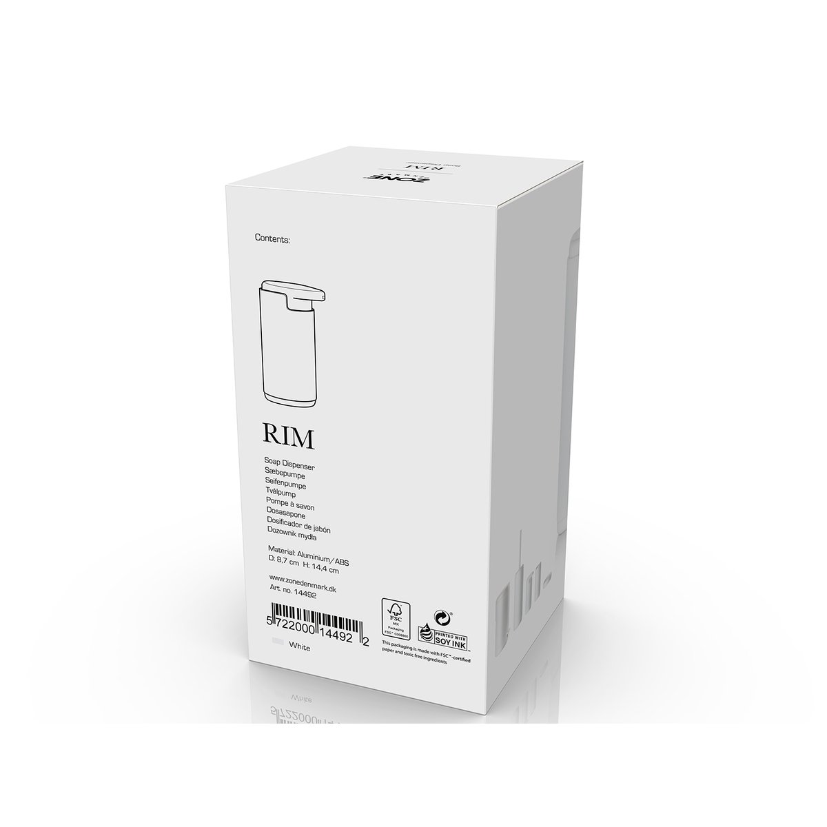 Distributeur de savon RIM blanc, ZONE DENMARK