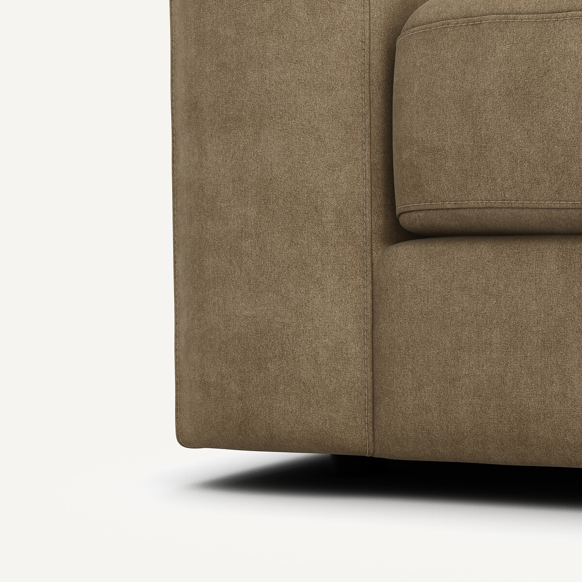 Canapé 3 places compact en velours stonewashed, SKANDER gris shiitaké, AM.PM