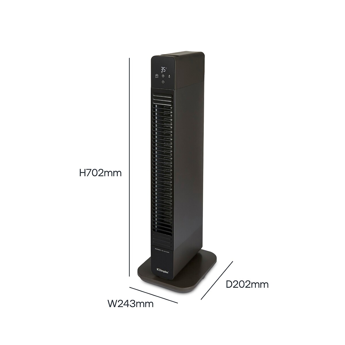 ThermaFlex 2.2kW 2-in-1 Baseboard and Tower Fan Heater - DXDC22 black, DIMPLEX