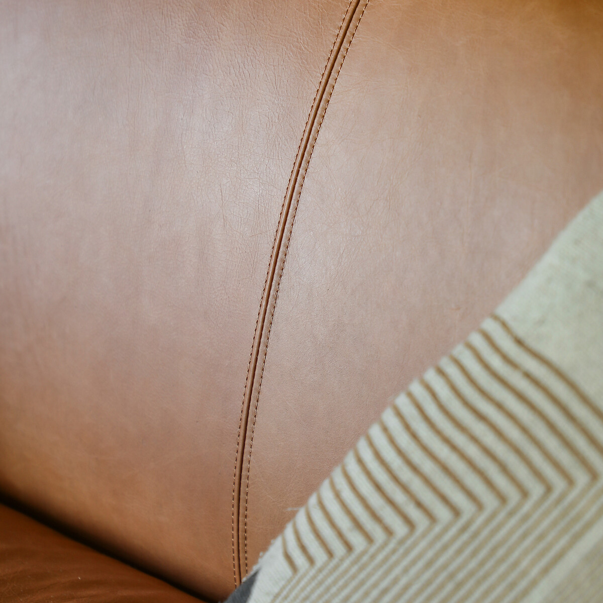 Mangrove Mid-Century Leather 2 Seater Accent Sofa brown              , SO'HOME
