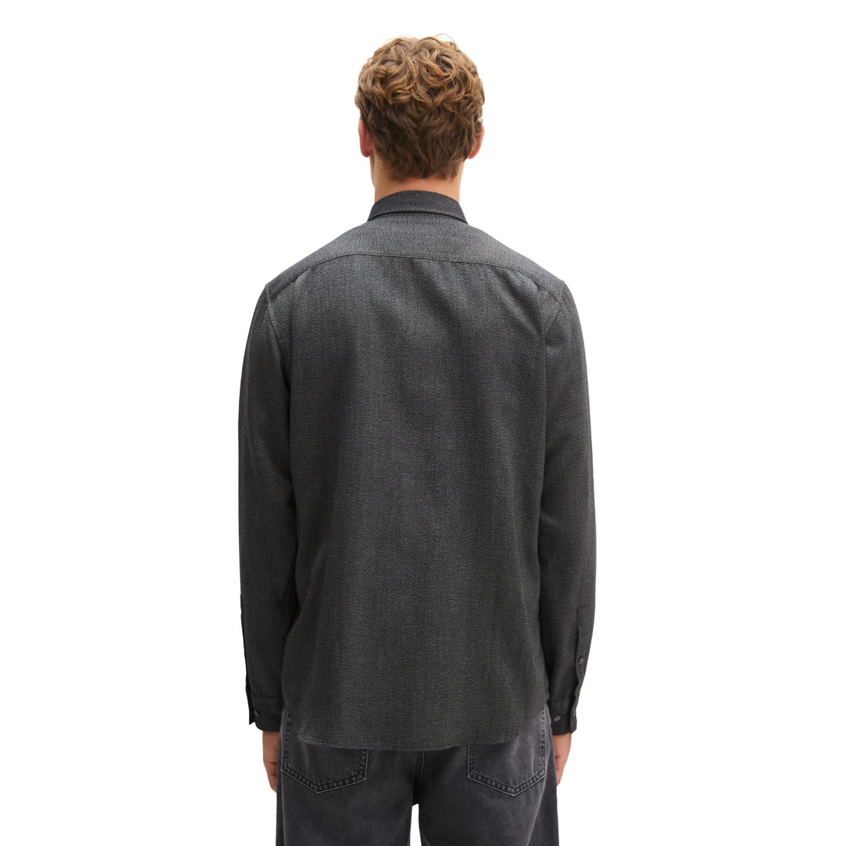 Chemise coupe classique en coton biologique et TENCEL™ Lyocell noir, MARC O'POLO