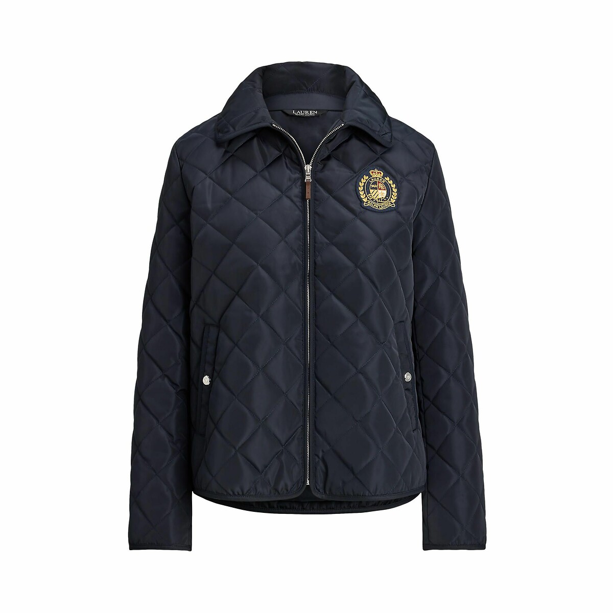 Giacca con zip e stemma blu scuro, LAUREN RALPH LAUREN