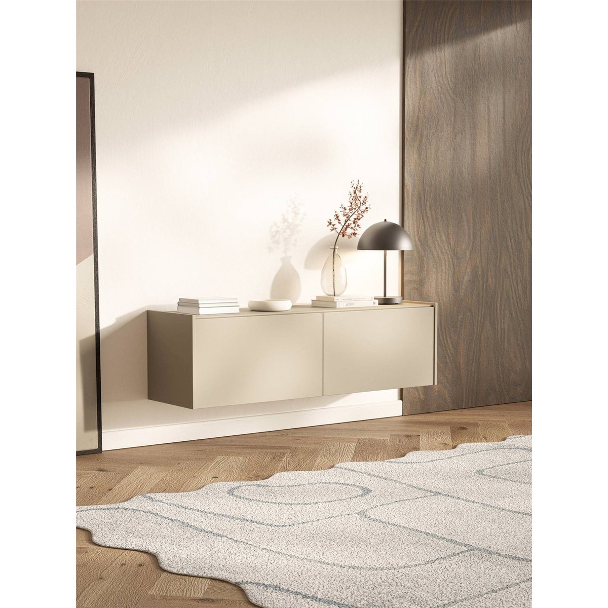 Meuble tv suspendu collection MAGRO cachemire, RECOLLECTION