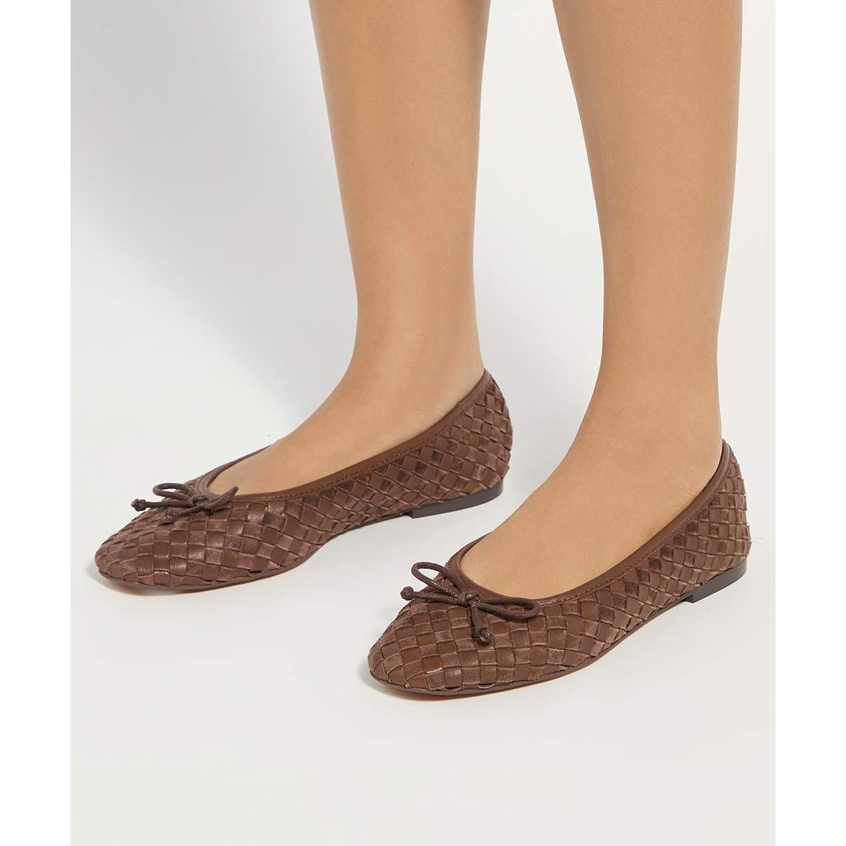 Ballerines tissées - Wide Fit HEAT brown-leather mix, DUNE LONDON