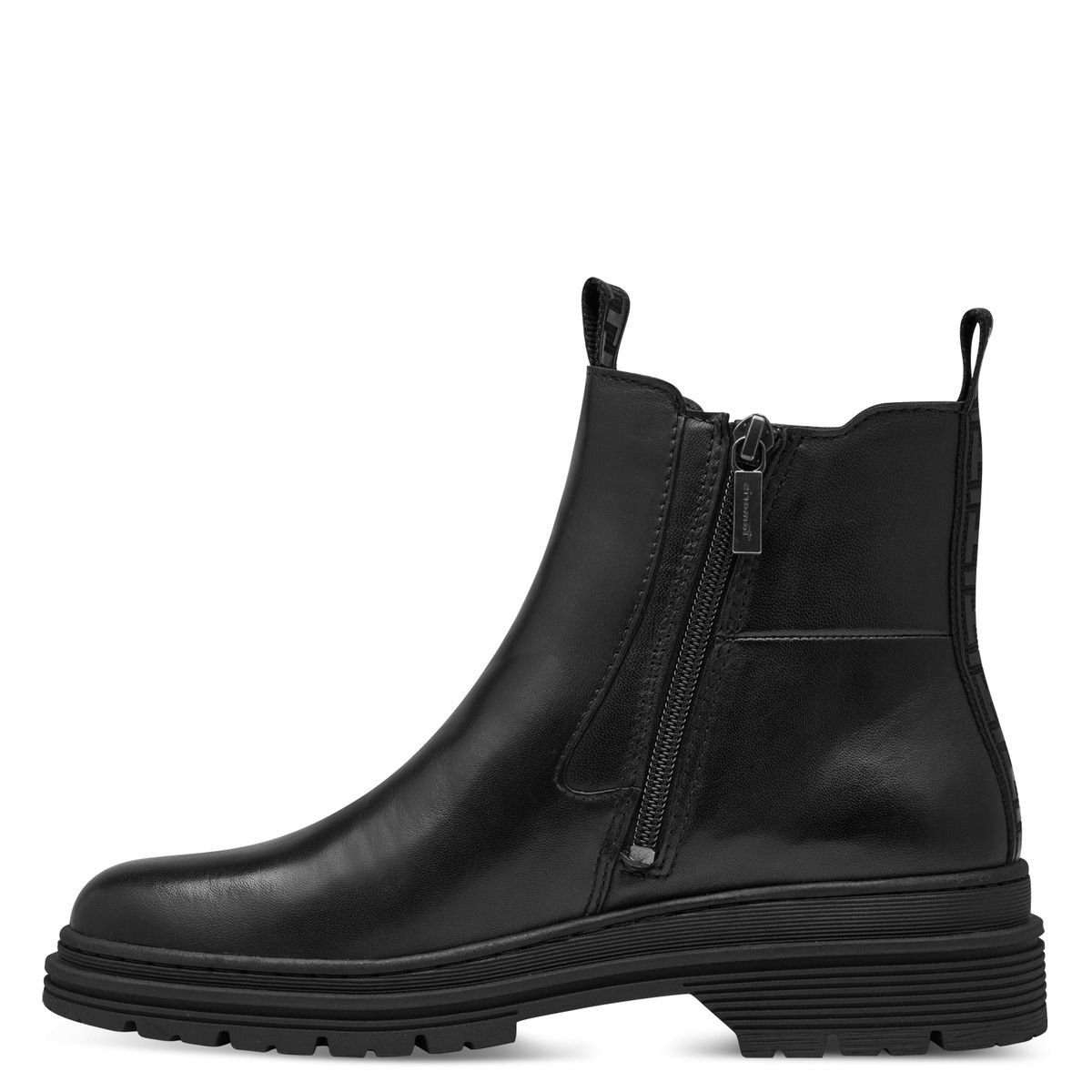 Bottine Chelsea en cuir noir cuir, TAMARIS