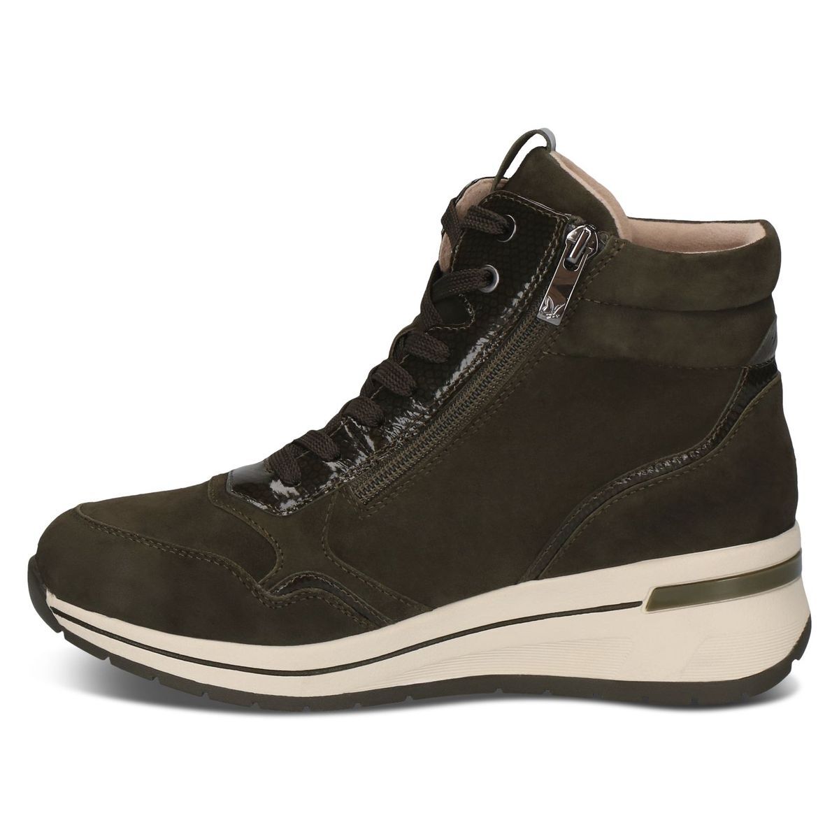 Bottine fourée vert kaki combiné, CAPRICE