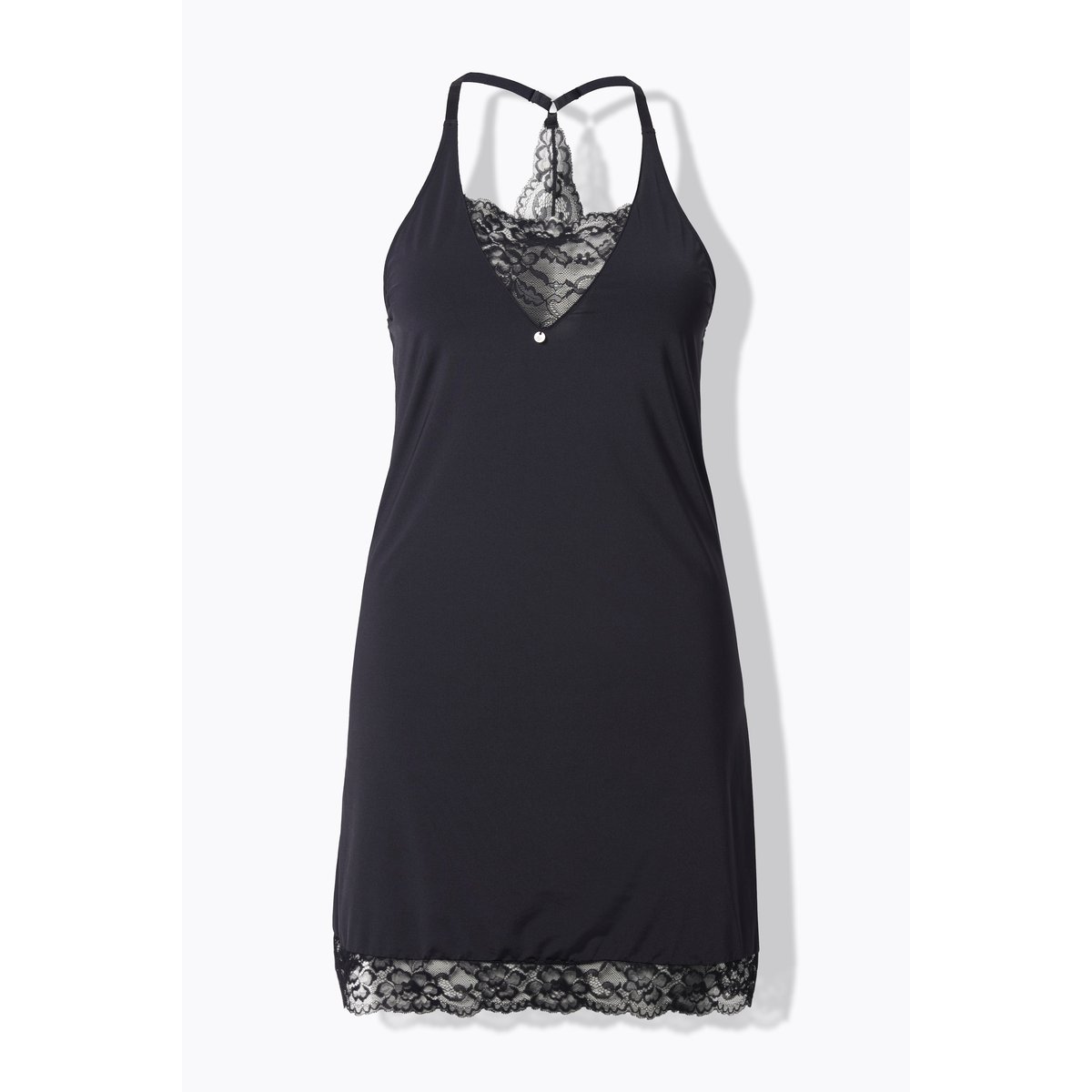 Nuisette TruYou en satin et dentelle noir, ULLA POPKEN