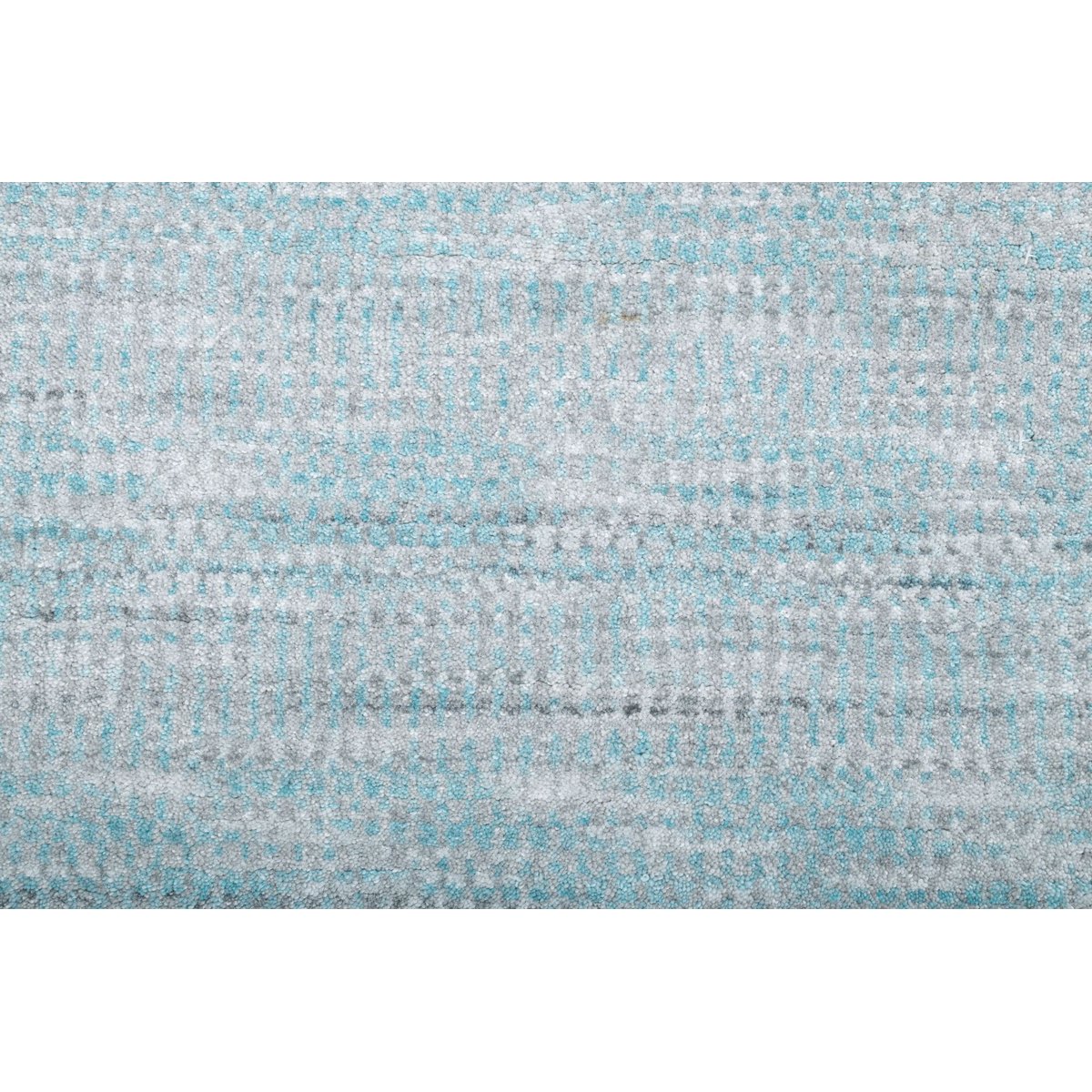 Tapis tissé main en viscose turquoise, THEKO