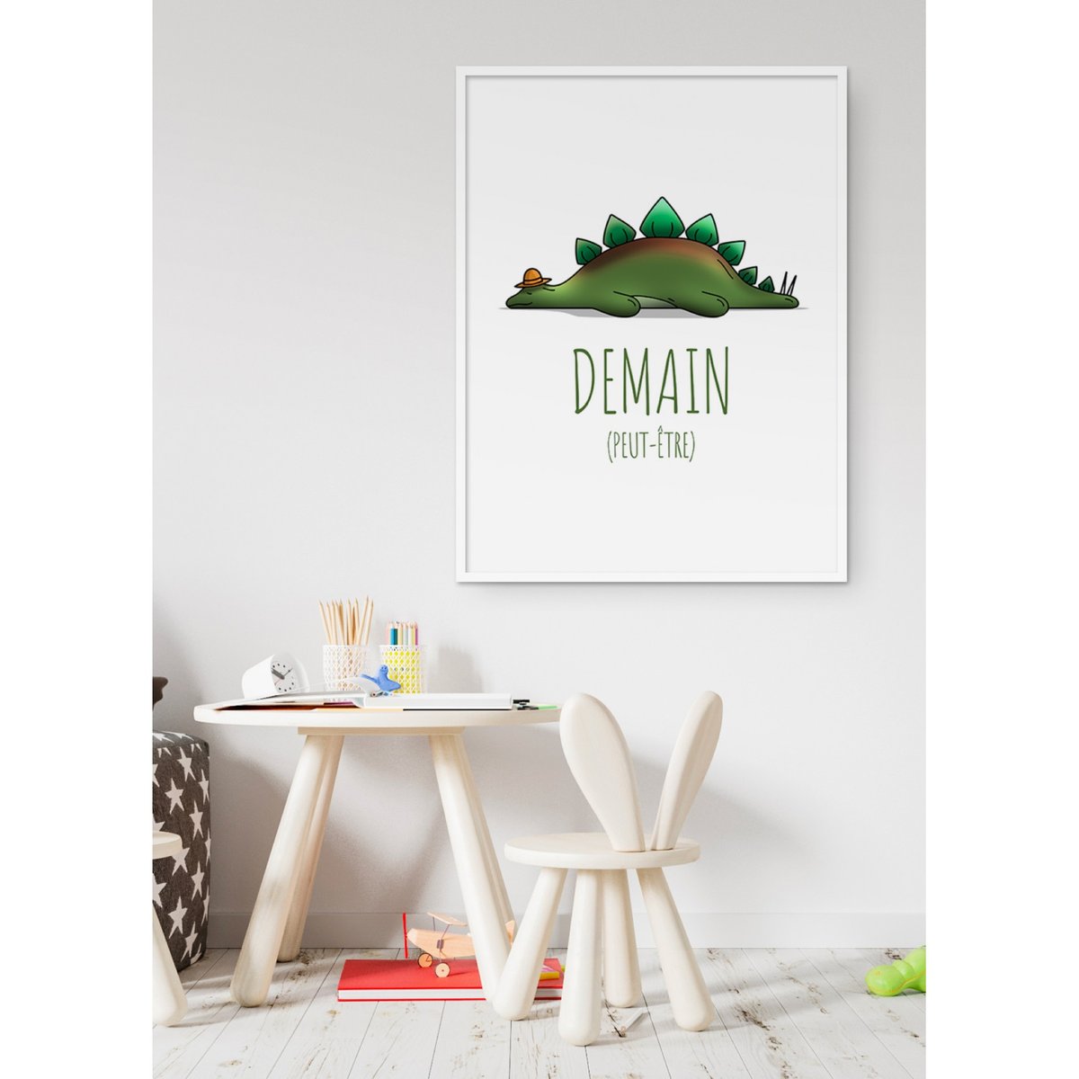 Affiche Enfant 'Demain peut-être' blanc, L'AFFICHERIE