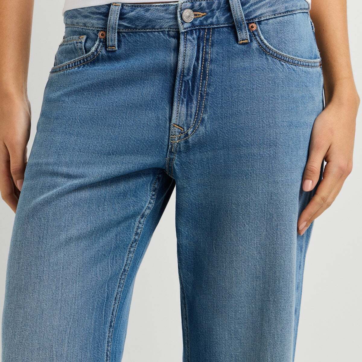 Nicky - Jean Coupe Large, Taille Basse vert mélange tencel utilisé, PEPE JEANS