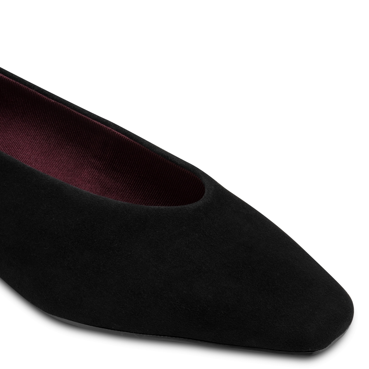 Ballerines en cuir suède, bout amande noir, TAMARIS