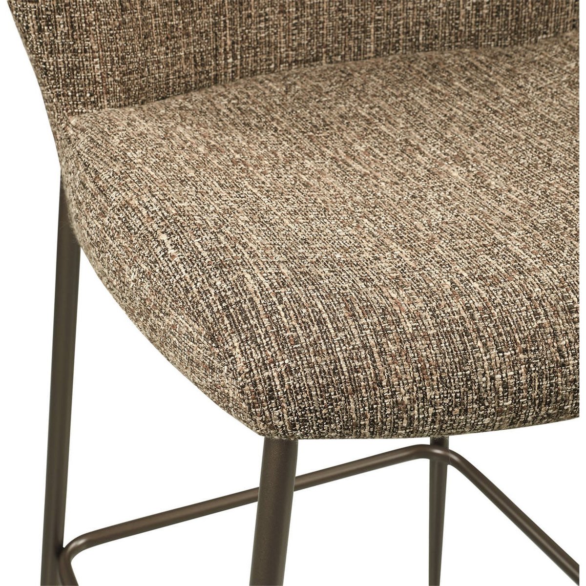 Tabouret de comptoir en tweed et fer tweed brun, RECOLLECTION