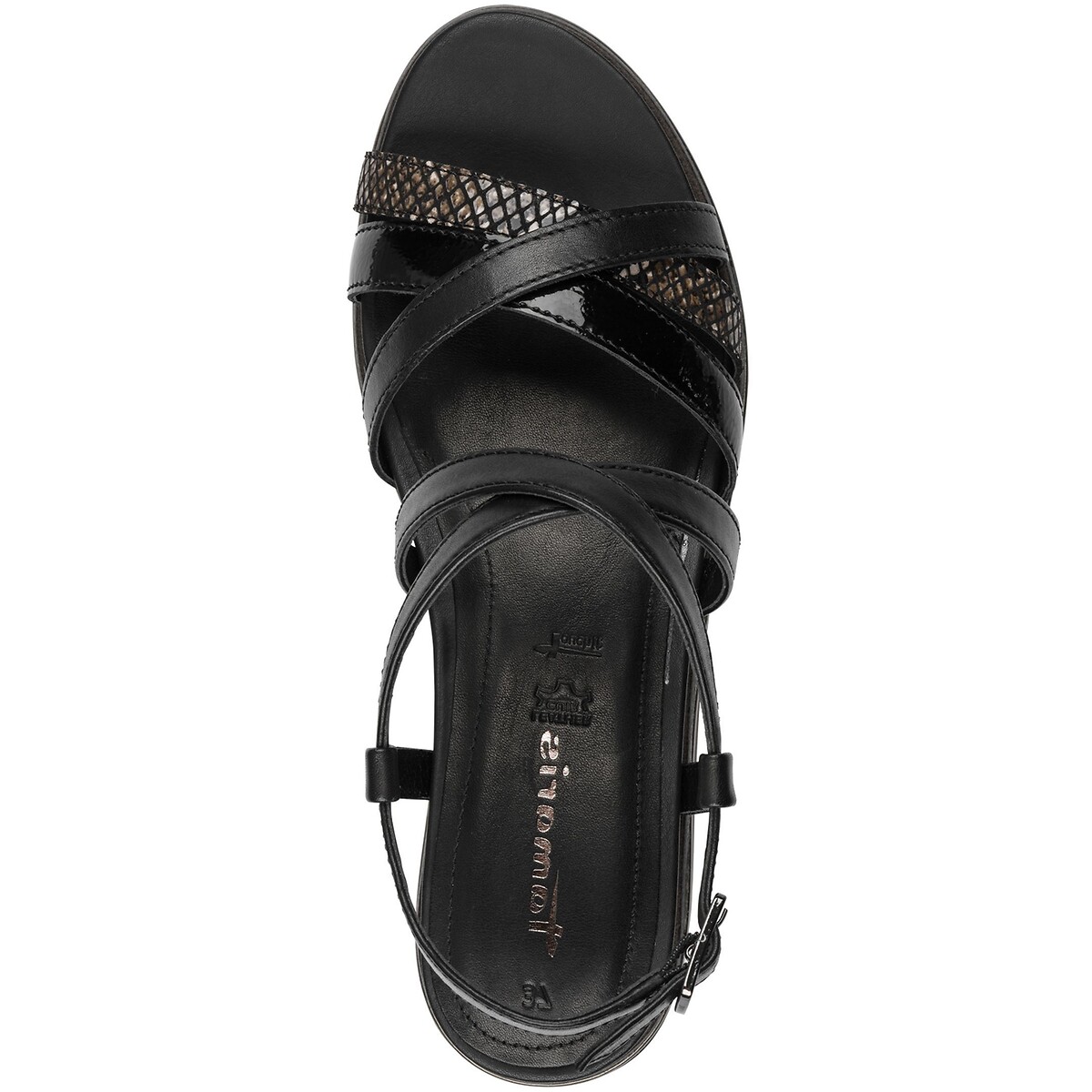 Sandalen met sleehak zwart, TAMARIS