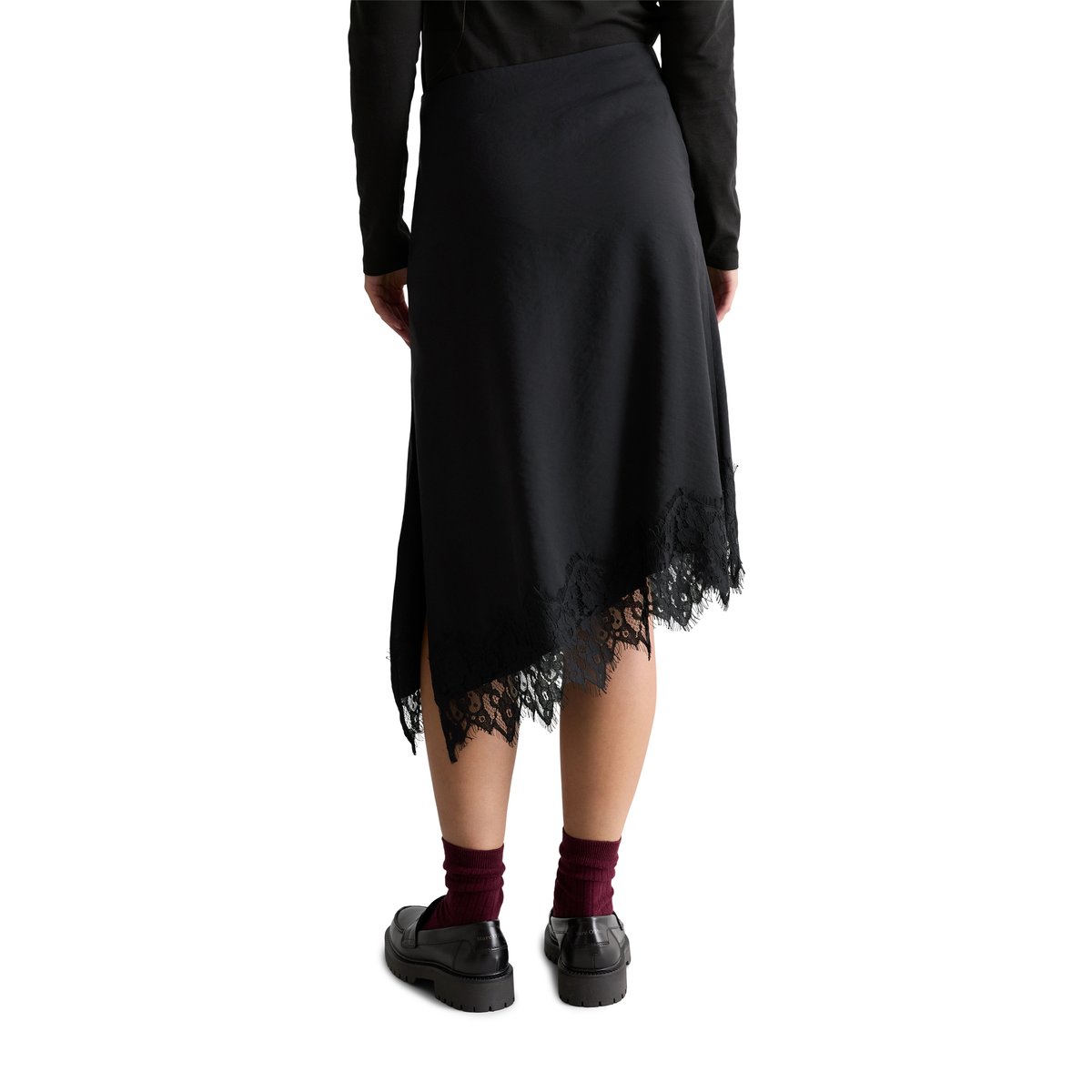 Jupe en dentelle, coupe classique en TENCEL™ Modal noir, MARC O’POLO DENIM
