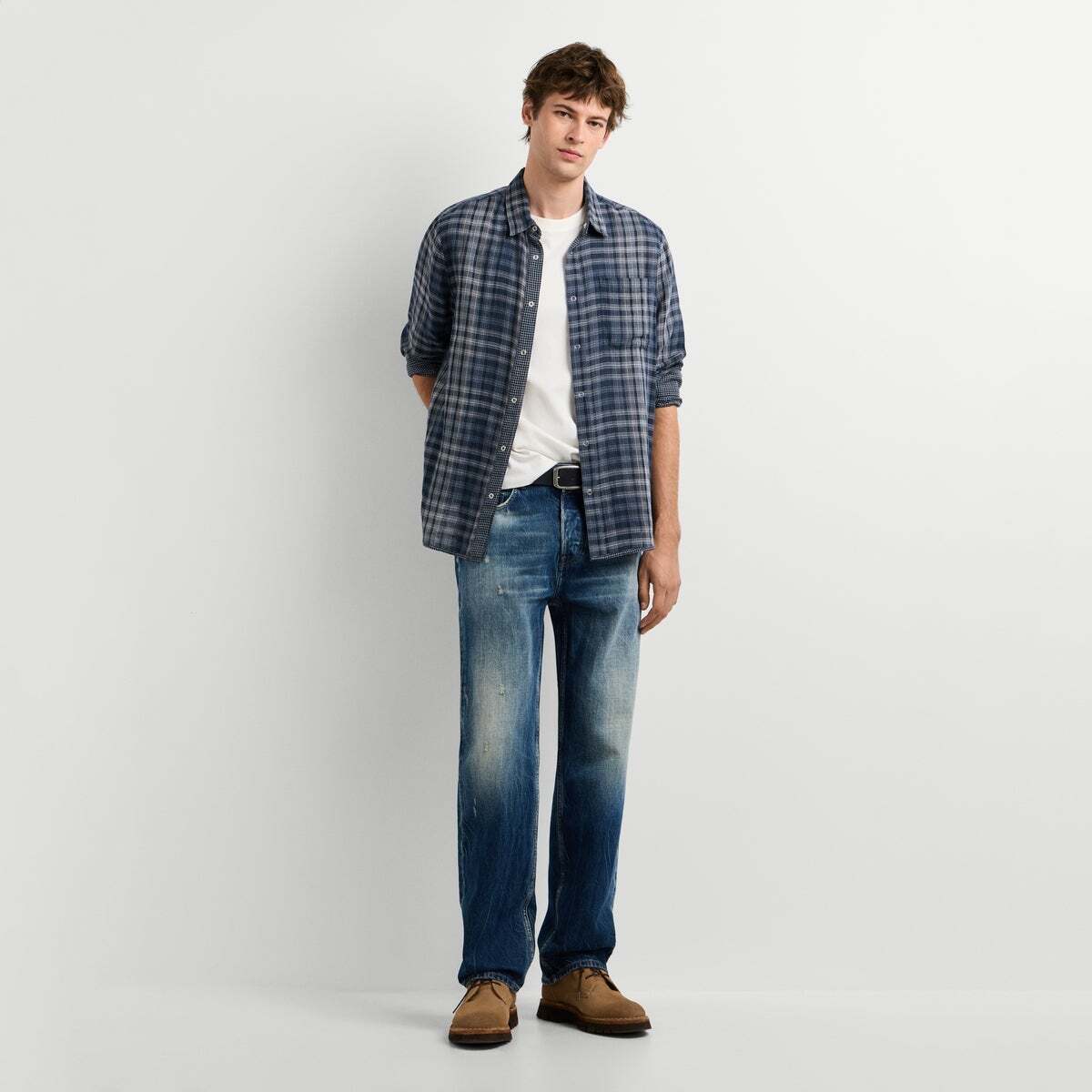 Chemise Réversible À Carreaux Coupe Regular sailor blue, PEPE JEANS