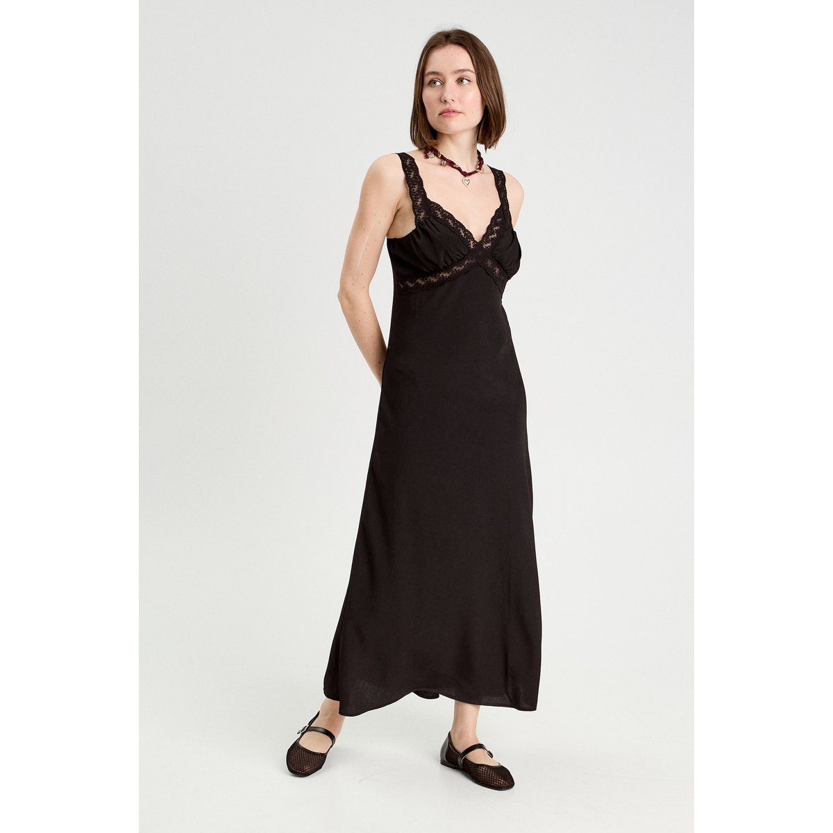 Robe longue évasée noir, CACHE CACHE
