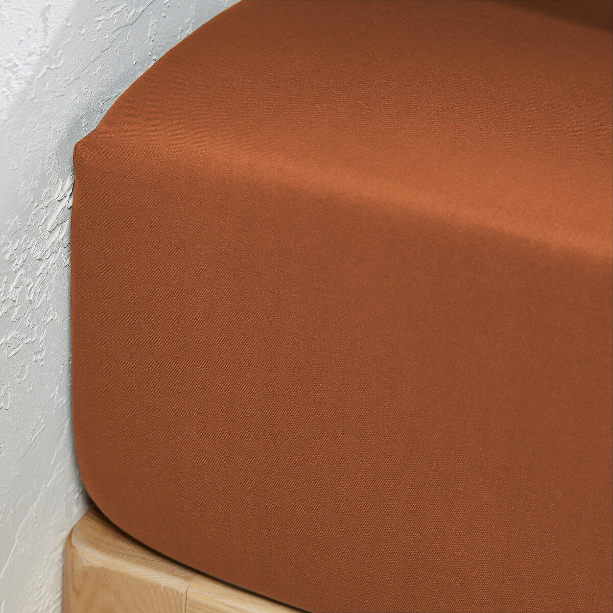 Sábana bajera de algodón, altura 25 cm bizcocho, LA REDOUTE INTERIEURS