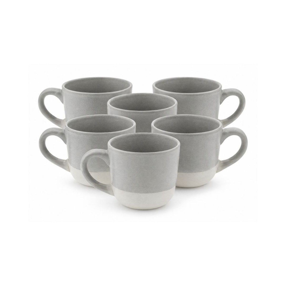 Lot de 6 tasses, TERRE DE SIENNE gris, ARTIME
