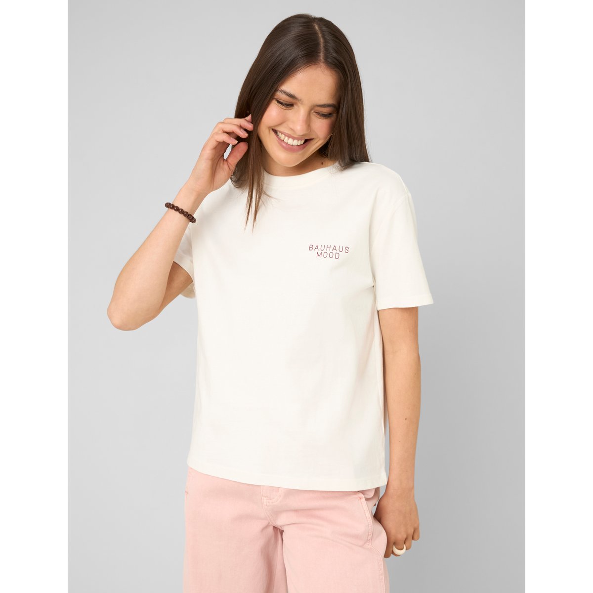 T-shirt imprimé devant / dos blanc écru, BZB
