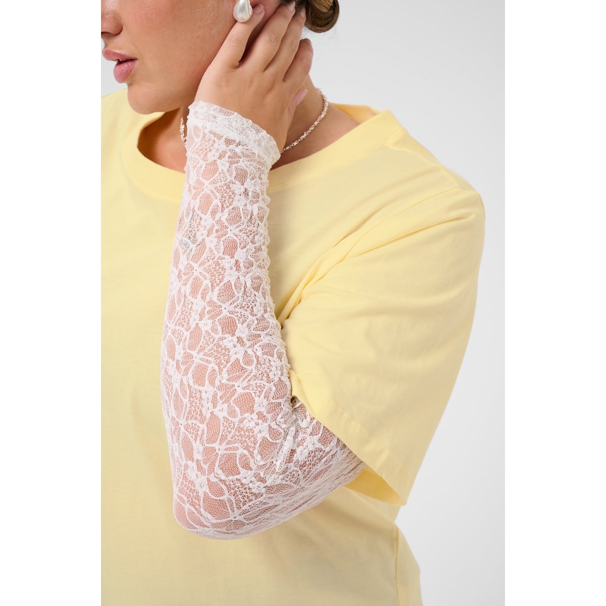 T-shirt à manches longues jaune pastel yellow, KAFFE CURVE