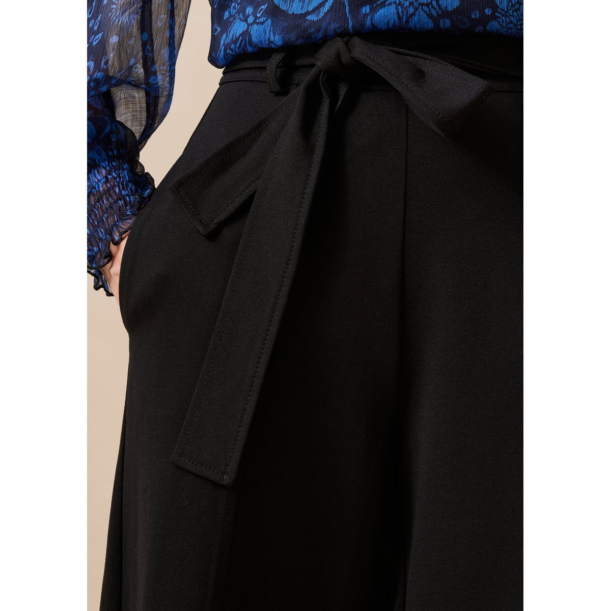 Pantalon large jupe-culotte 7/8ème noir, LA FEE MARABOUTEE
