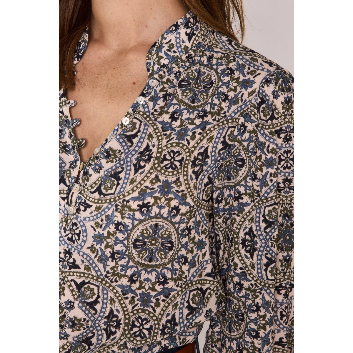 Blouse imprimée arabesque DELICE creme, Maison 123
