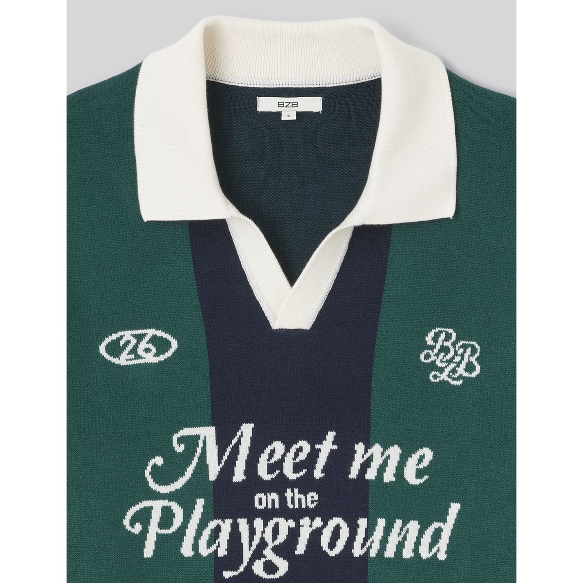 Pull col polo sport vert, BZB