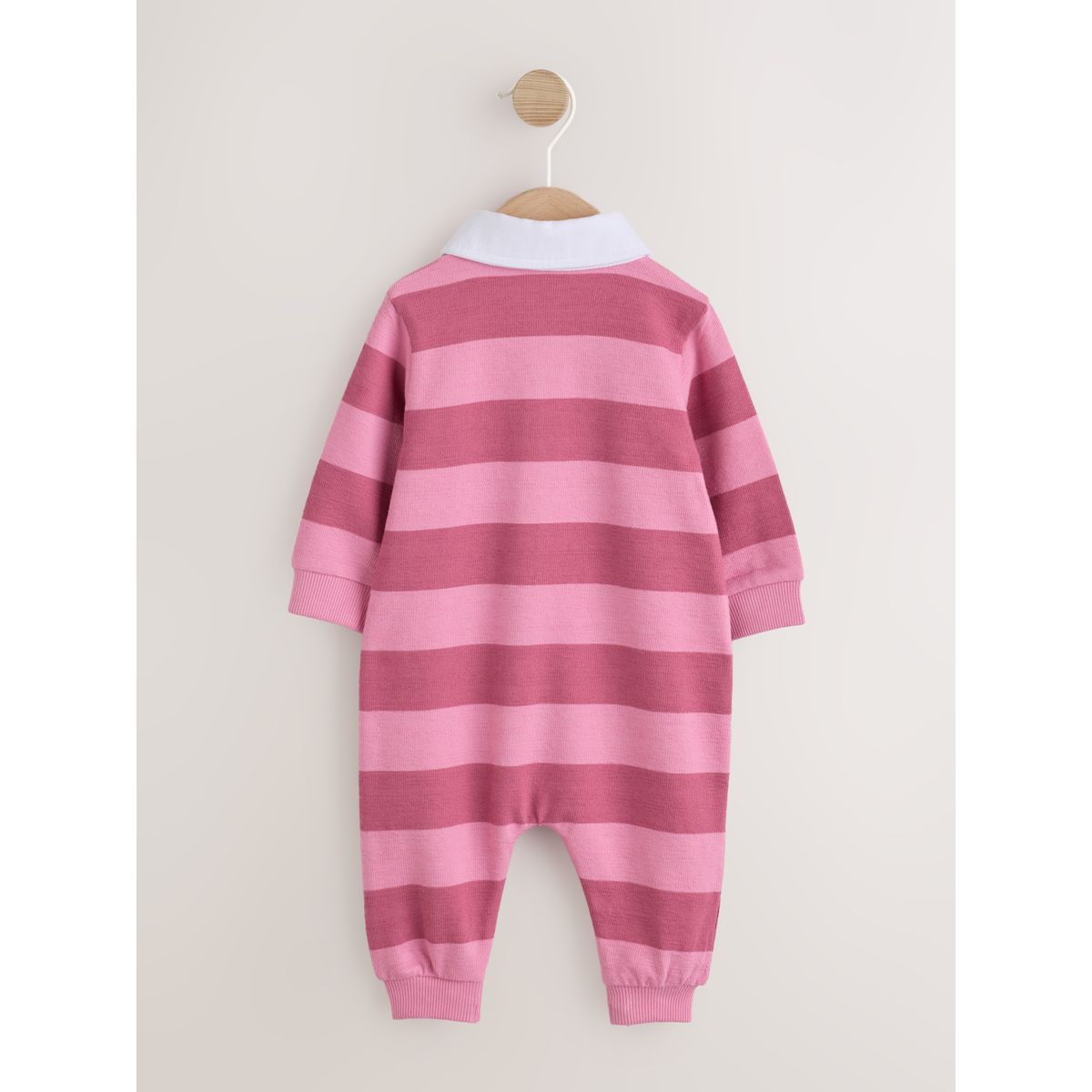 Barboteuse en jersey avec col bébé rose à rayures, NEXT