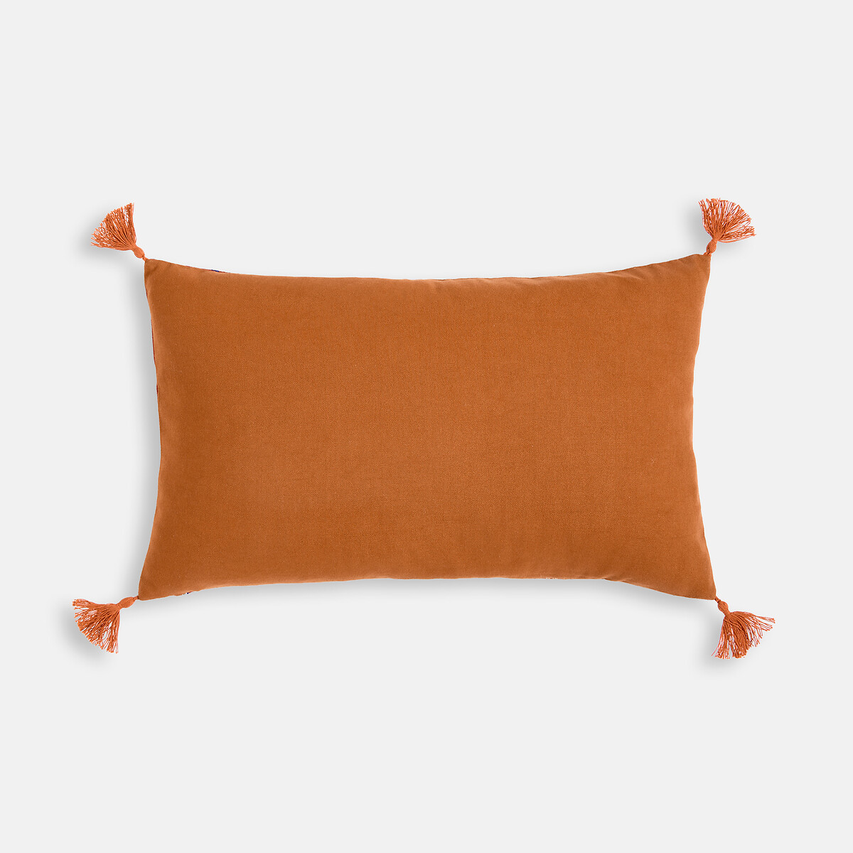 Housse de coussin, 80% coton, 20% lin, rectangulaire, TINARI orange, LA REDOUTE INTERIEURS