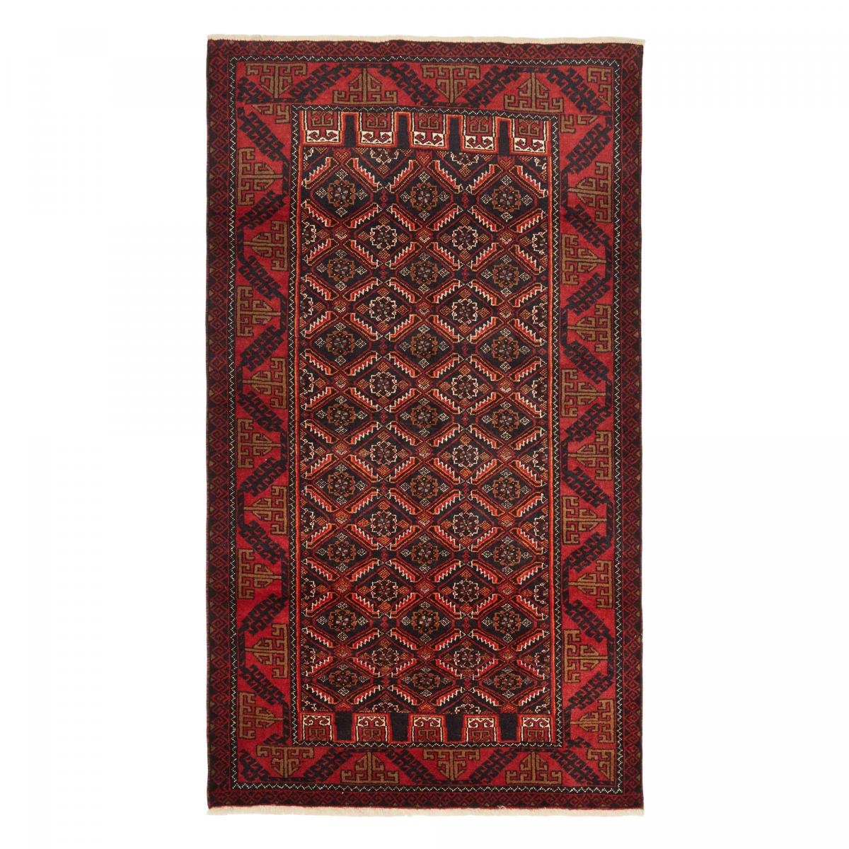 Tapis d'orient, motif oriental authentique, noué main, BALUTSCH 9 rouge, beige, noir, UN AMOUR DE TAPIS