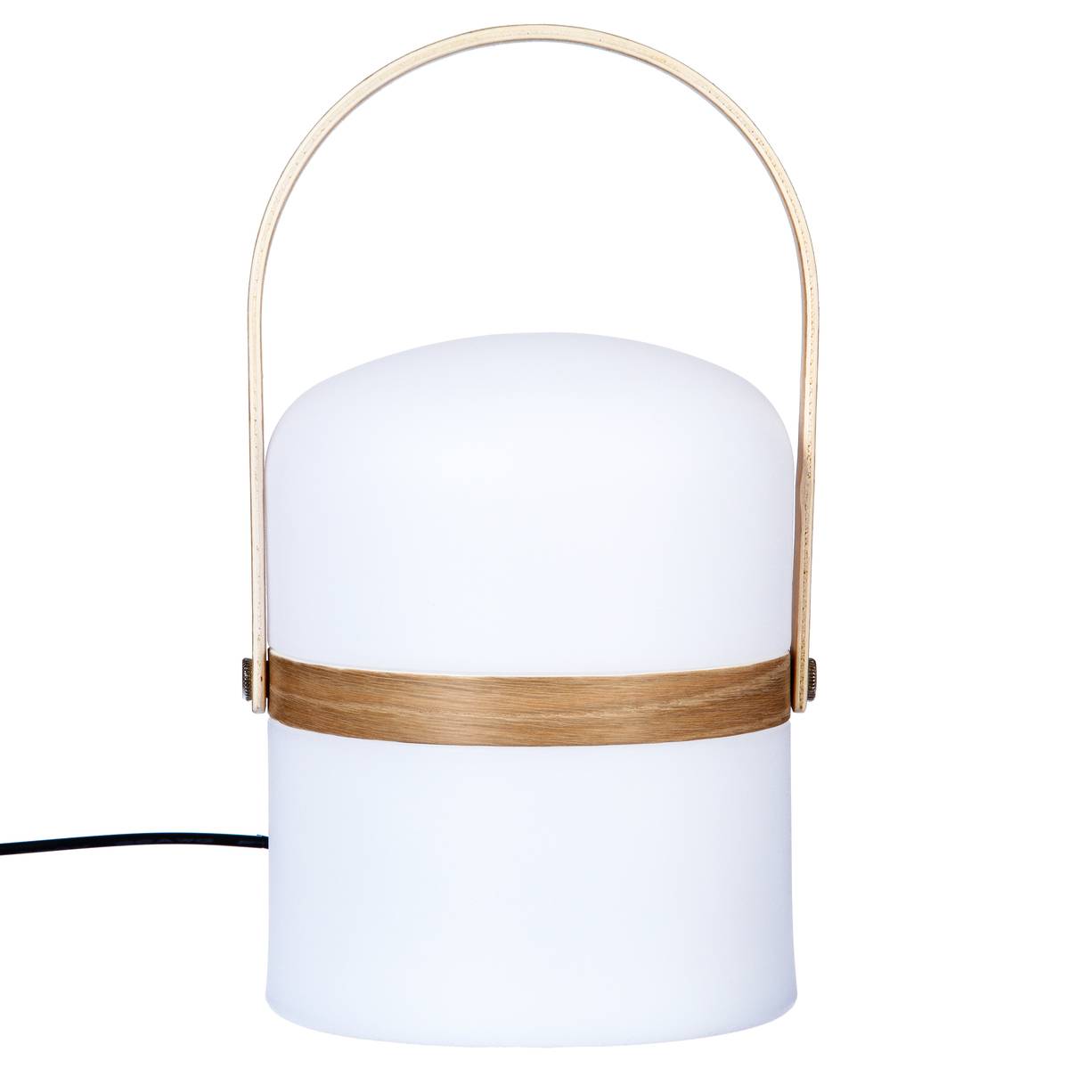 Lampe d'extérieur nomade rechargeable USB bois KIARA blanc, ATMOSPHERA