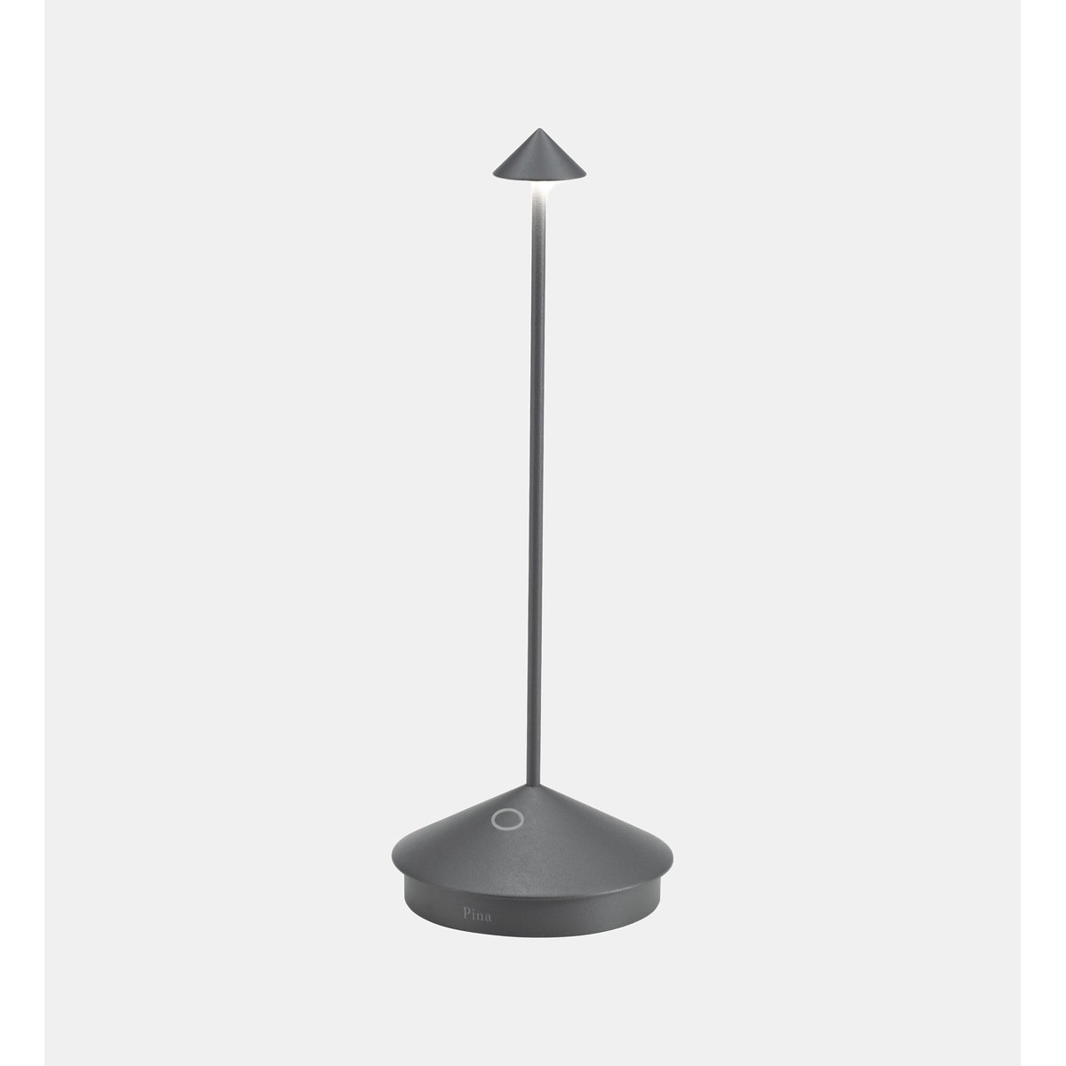 Lampe de table à batteries, portative et rechargeable gris foncé, ZAFFERANO