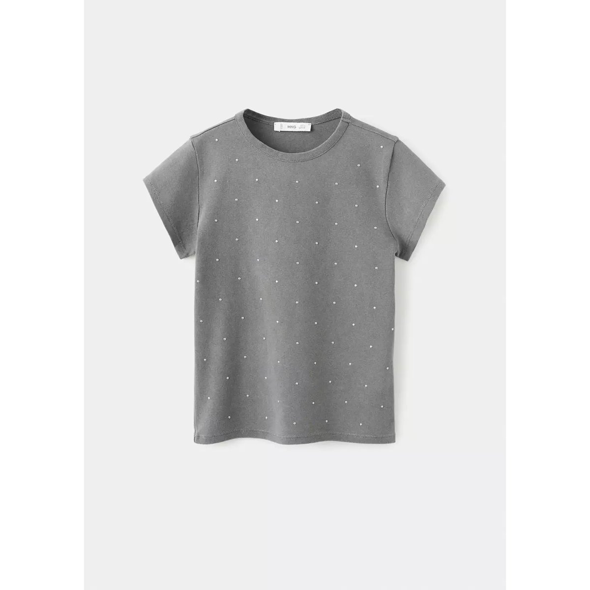 T-shirt manches courtes à strass gris anthracite, MANGO KIDS