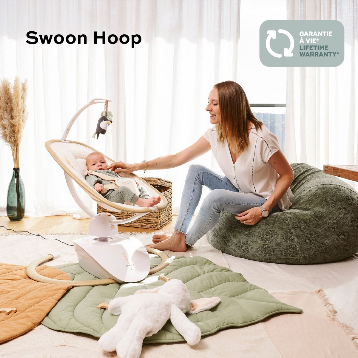 Balancelle bébé électrique Swoon Hoop blanc, BABYMOOV