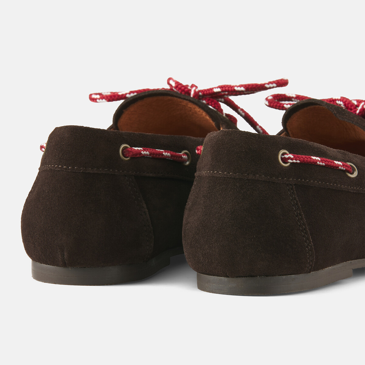 Mocassins em pele aveludada chocolate, LA REDOUTE COLLECTIONS