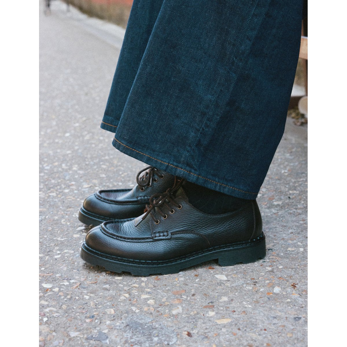 Derbies KADE cuir grainé marron, ODAJE