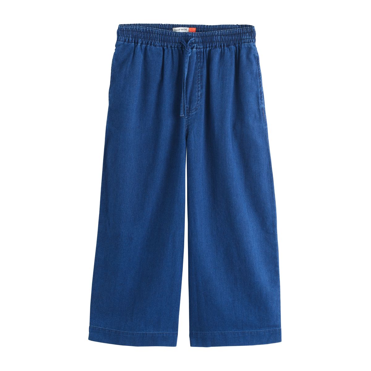 Jean court et large en denim léger à enfiler bleu foncé, NEXT