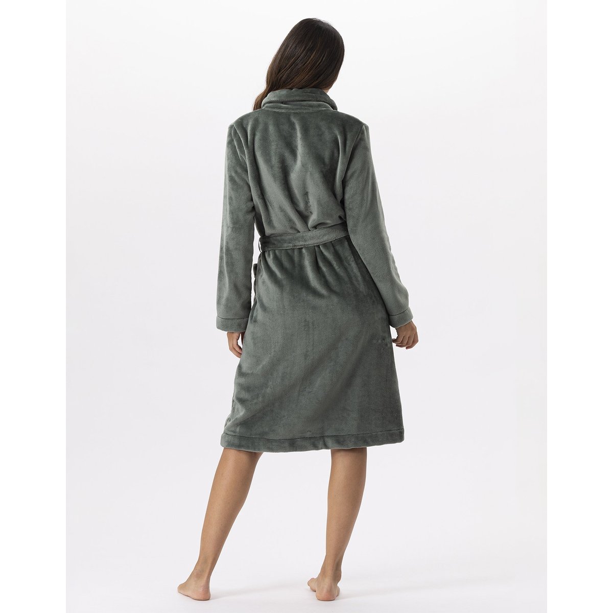 Robe de chambre en peluche flanelle ESSENTIEL H51B vert, LE CHAT
