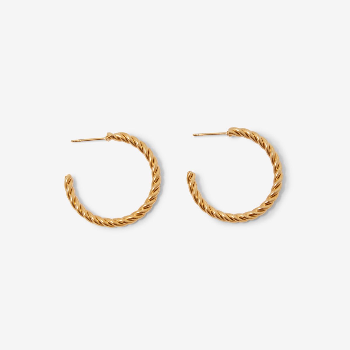 Demi créoles torsadées 30mm acier inoxydable doré, BALABOOSTE