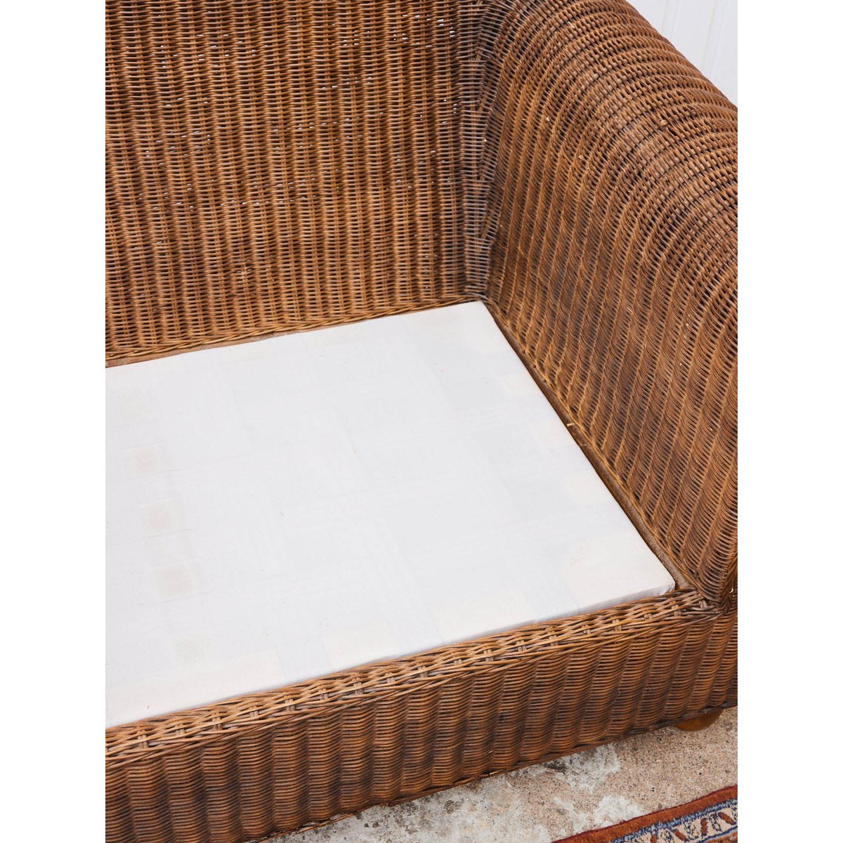 Canapé en rotin vintage Jacques N°143 - Bon état marron, DEBONGOUT