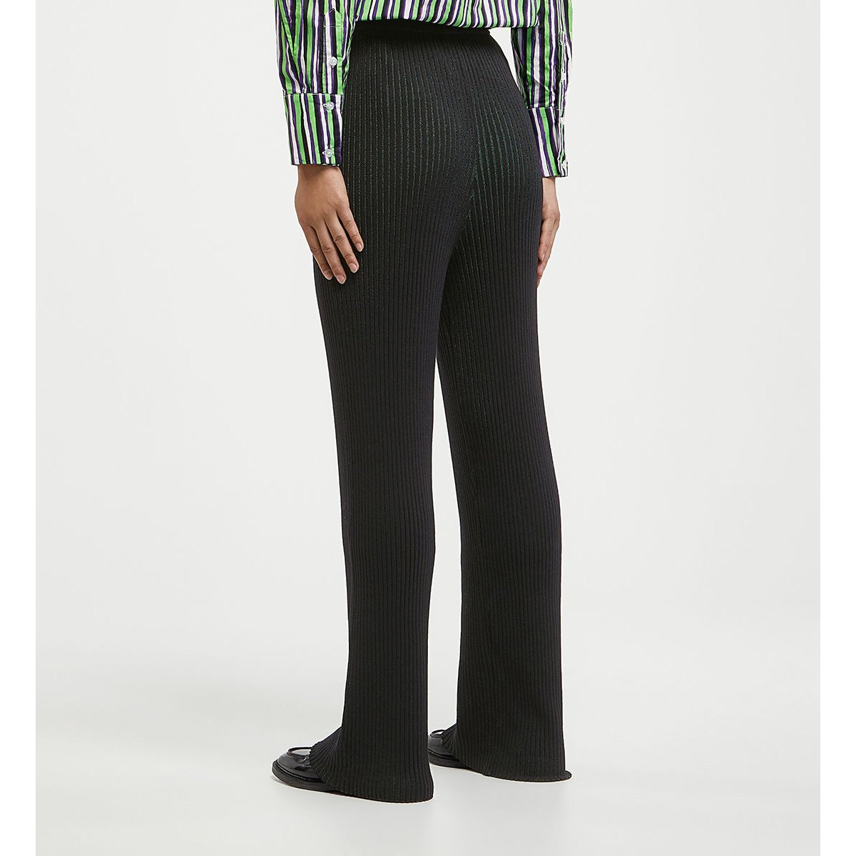 Pantalon fluide côtelé à rayures multicolore, GALERIES LAFAYETTE