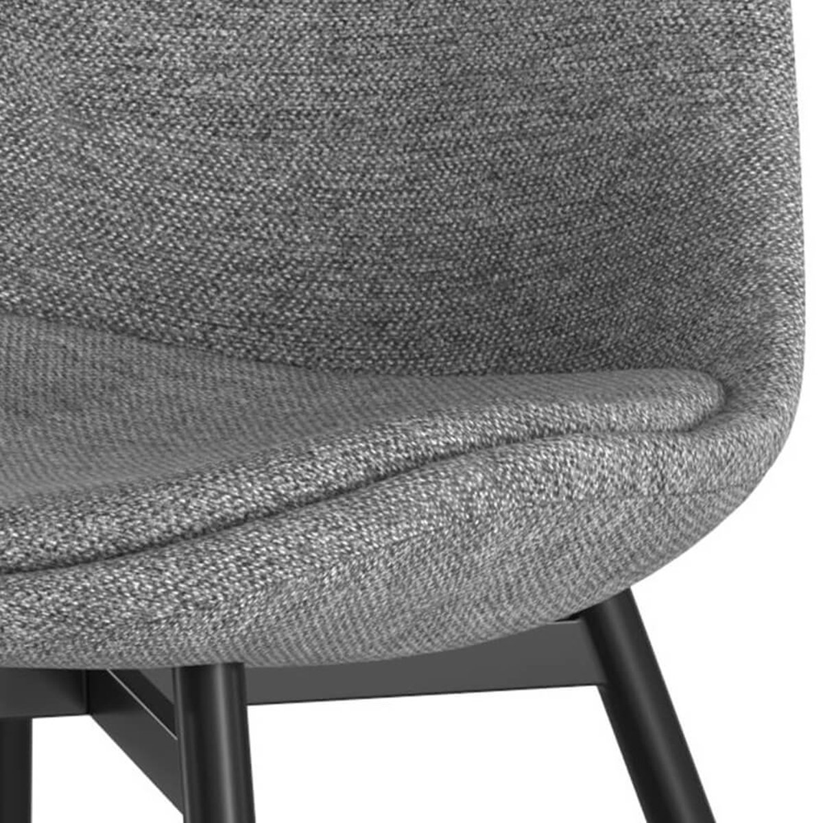Lot de 2 chaises en tissu chiné et pieds en métal - FILIPI gris foncé chiné, MAISON PAVANE