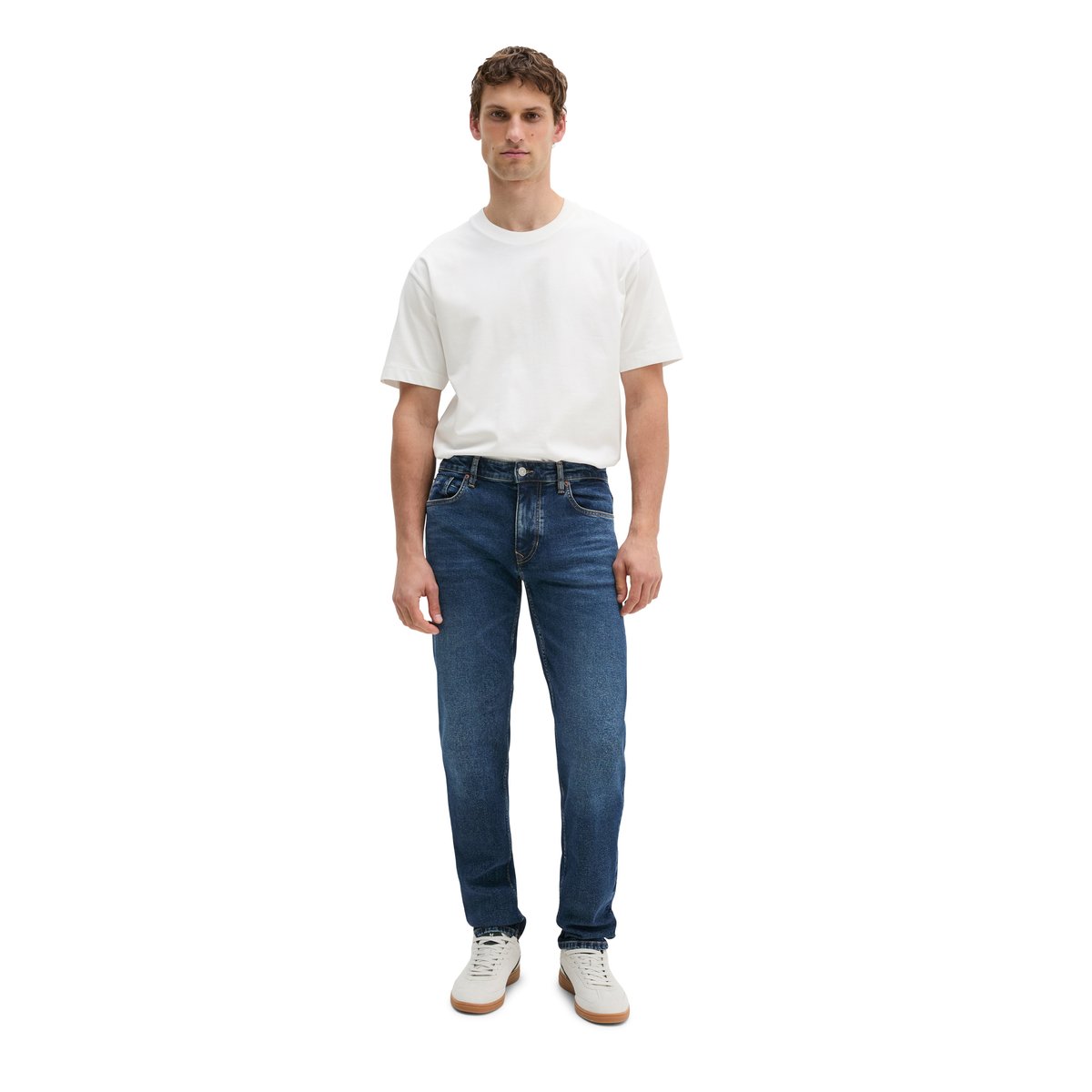 Jeans modèle Kemi regular en coton bio mélangé bleu foncé, MARC O'POLO