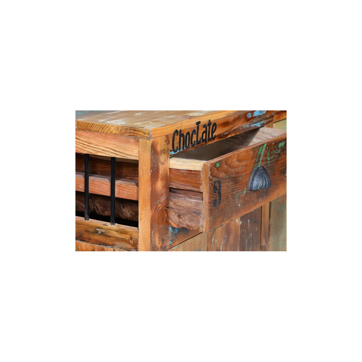 Buffet 3 tiroirs - ROSALIA marron, DECORATION D’AUTREFOIS