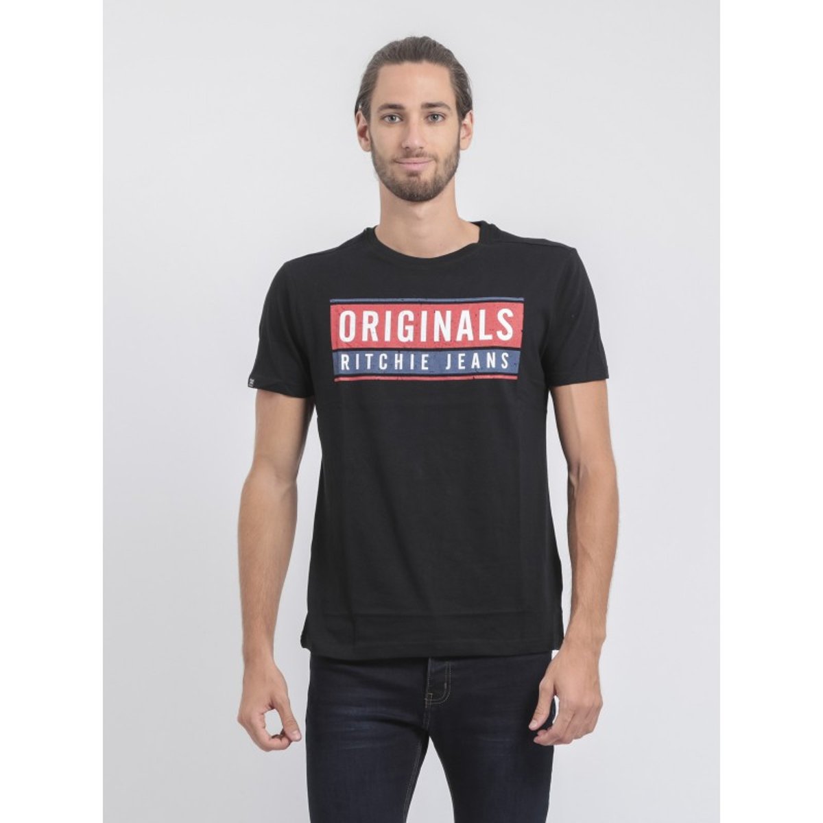T-shirt Col Rond Pur Coton Janville noir, RITCHIE