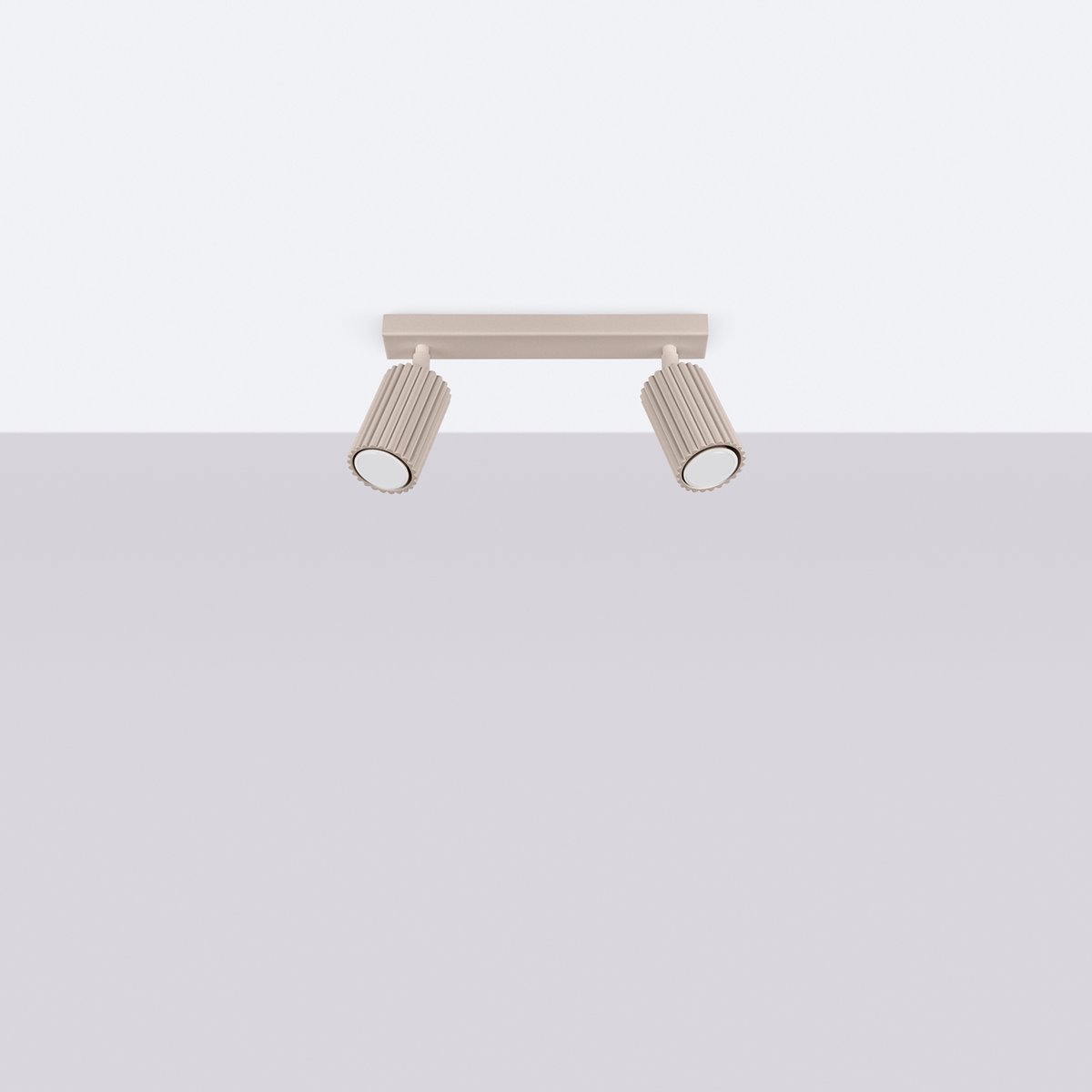 Plafonnier Aluminium Taupe GU10 2 Karbon marron, EDEN